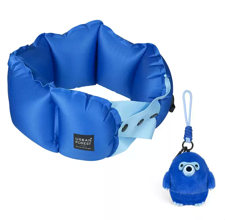 Urban Forest Neck Pillow  鼴鼠掛飾充氣頸枕 藍色