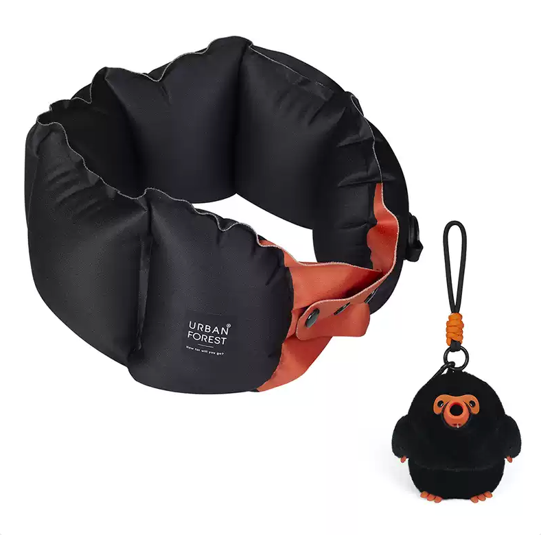 Urban Forest Neck Pillow  鼴鼠掛飾充氣頸枕 黑色