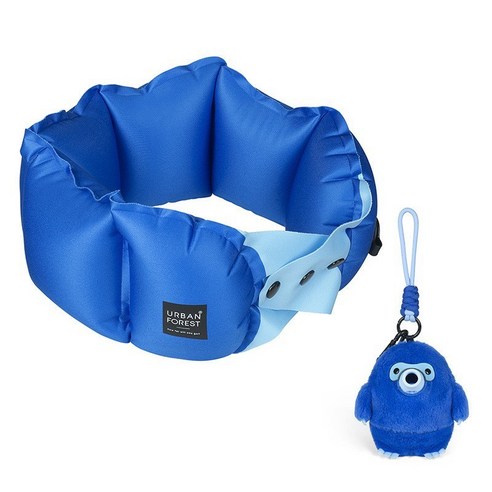 Urban Forest Neck Pillow 鼴鼠掛飾充氣頸枕 藍色