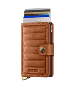 Premium Miniwallet Emboss Lines Cognac+