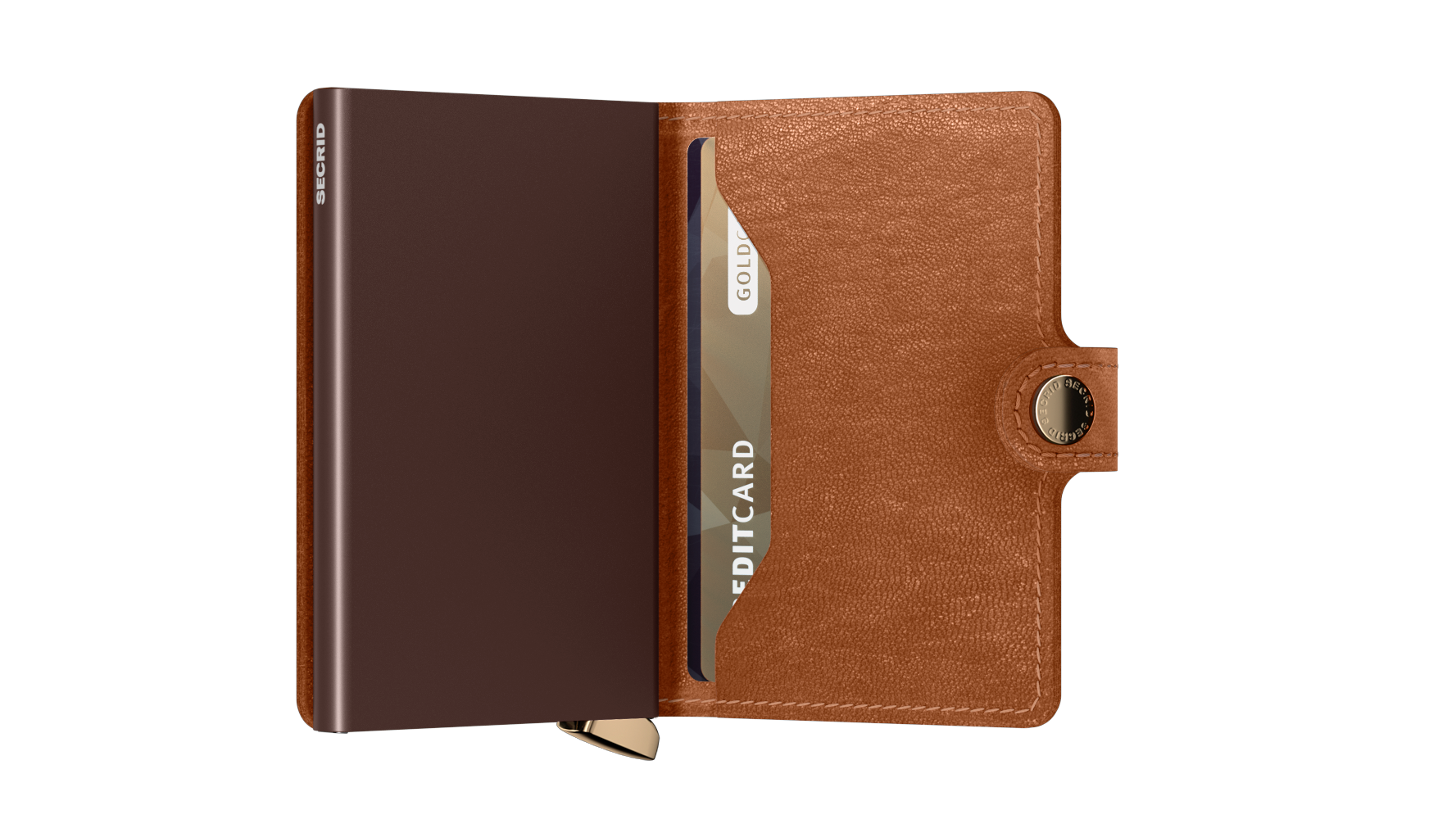 Premium Miniwallet Emboss Lines Cognac+
