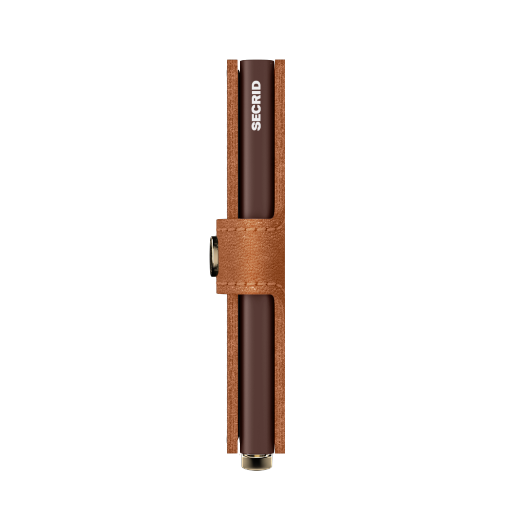 Premium Miniwallet Emboss Lines Cognac+