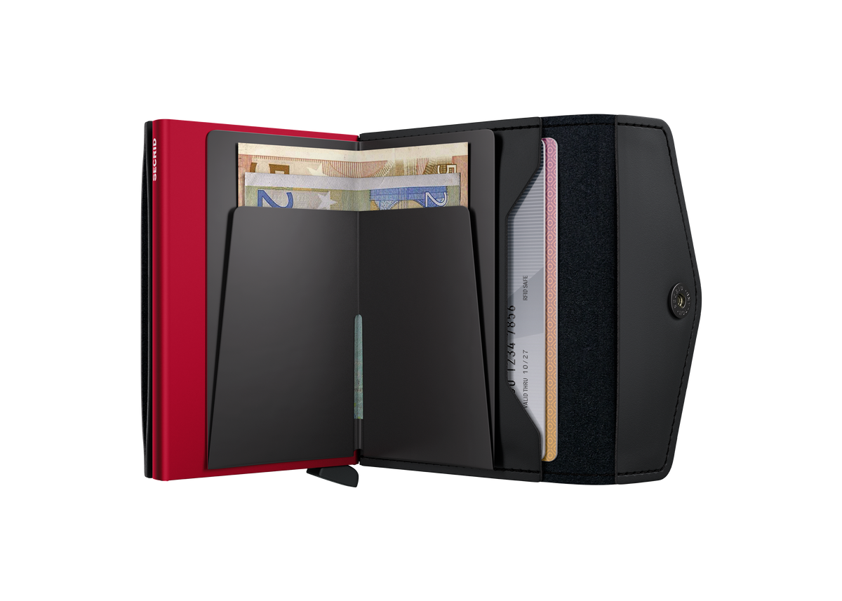 Envelope Wallet Matte Black Red