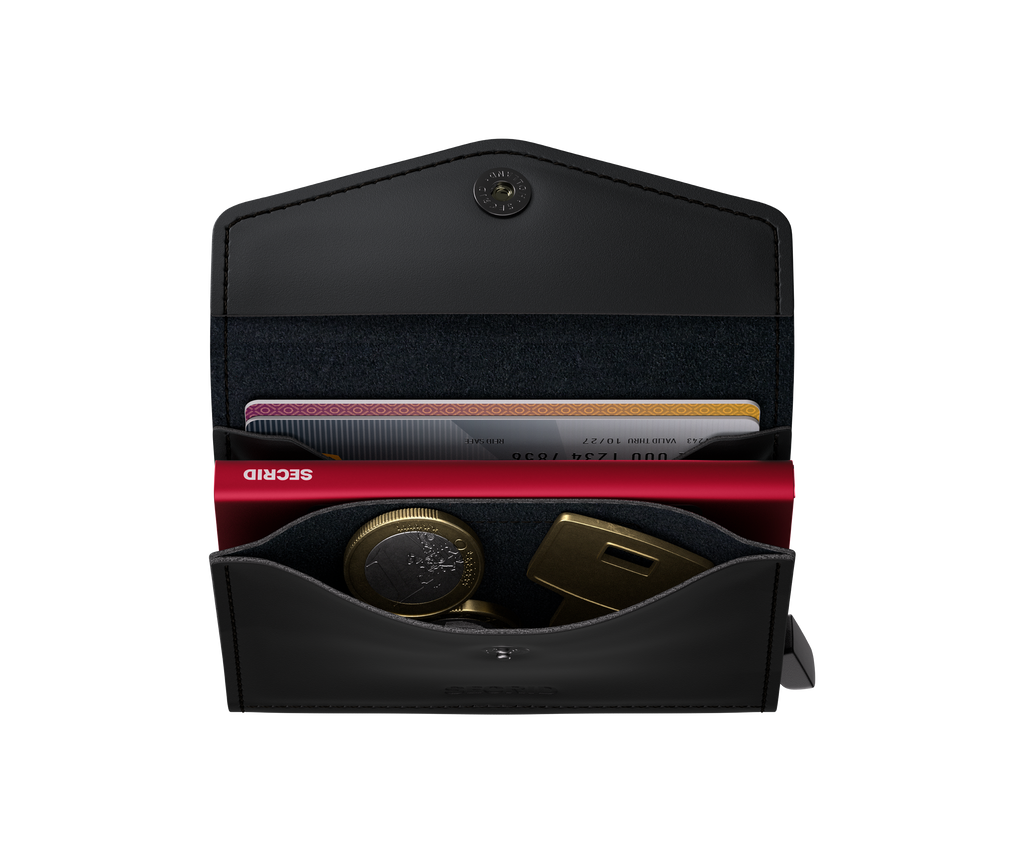 Envelope Wallet Matte Black Red