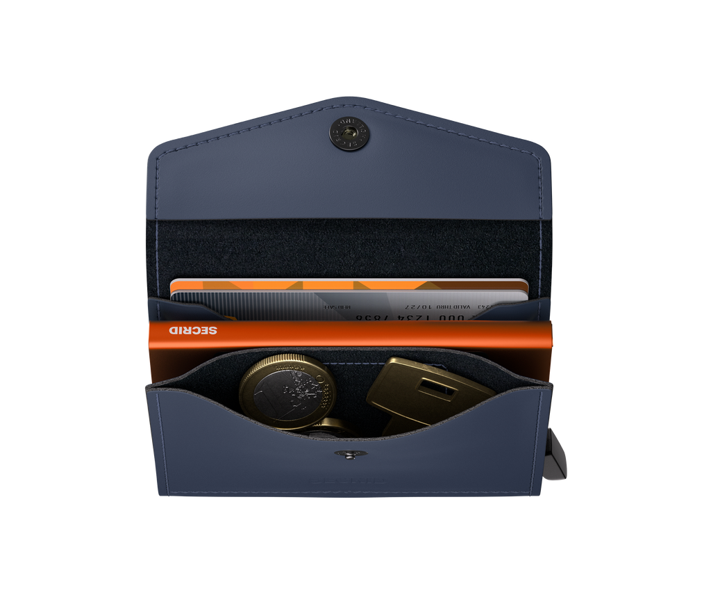 Envelope Wallet Matte Night Blue & Orange