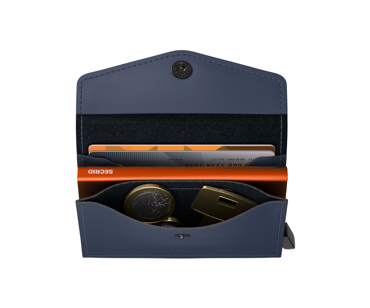 Envelope Wallet Matte Night Blue & Orange