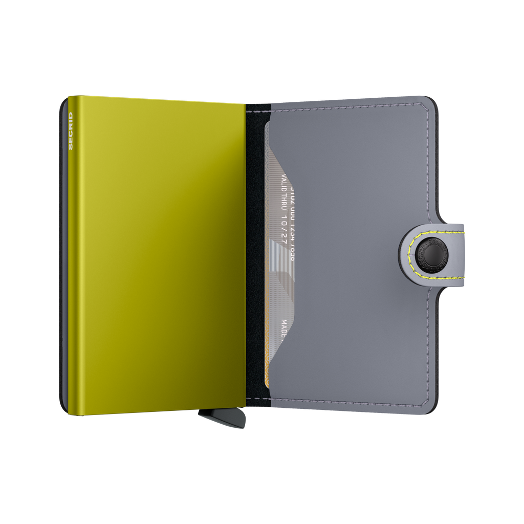 Miniwallet Matte Grey & Lime