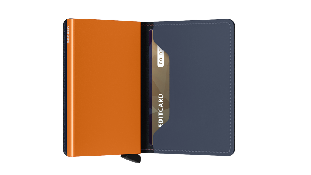 Slimwallet Matte Night Blue Orange