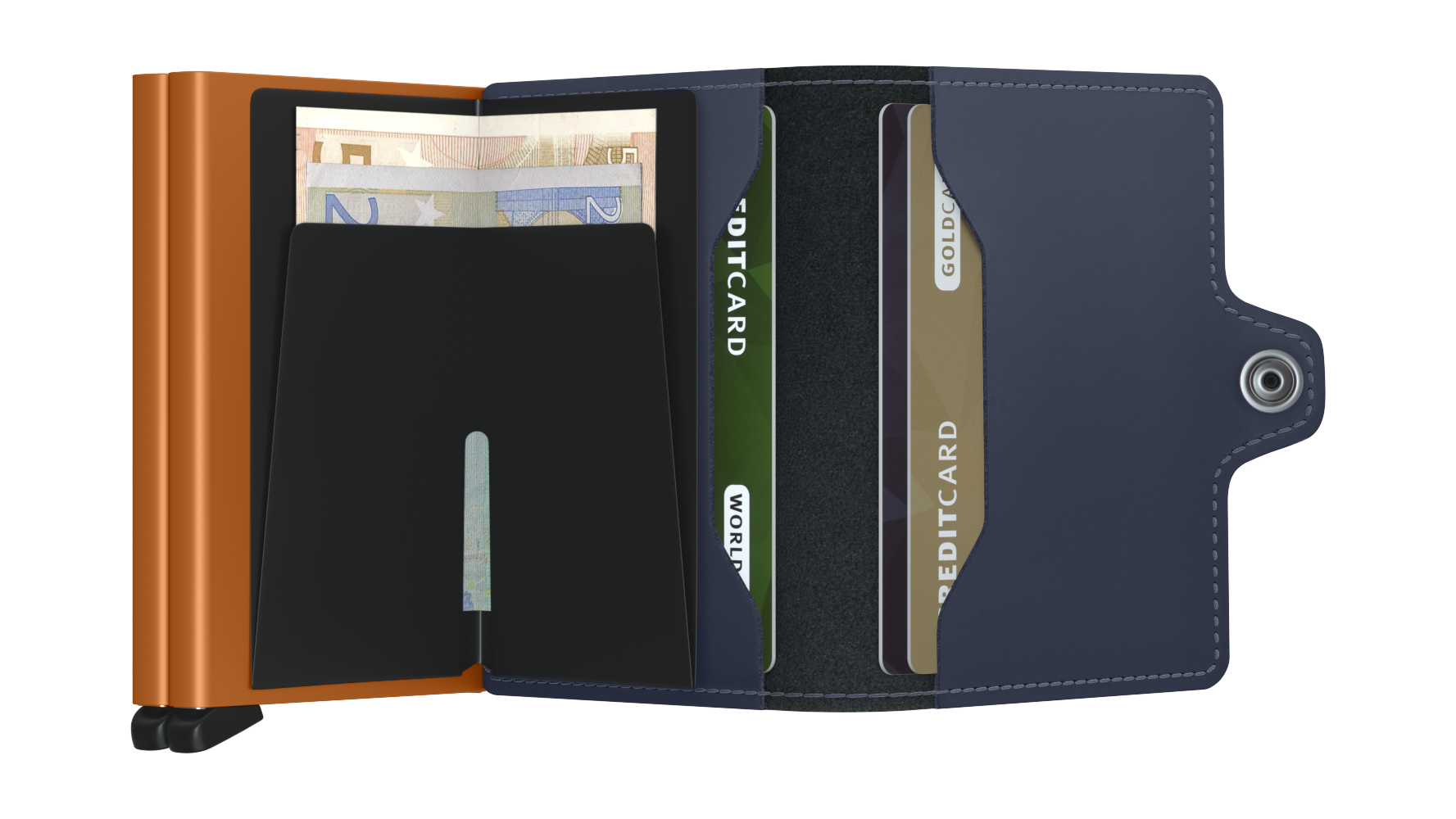 Twinwallet Matte Nightblue & Orange
