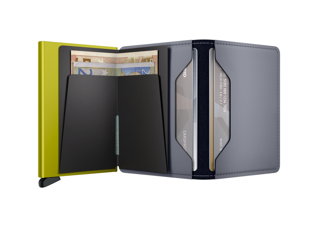 Slimwallet Matte Grey & Lime