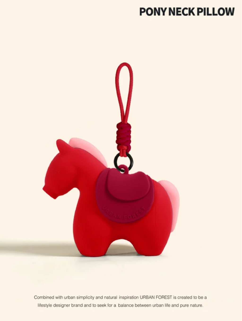 Urban Forest Neck Pillow 小馬掛飾充氣頸枕 紅色
