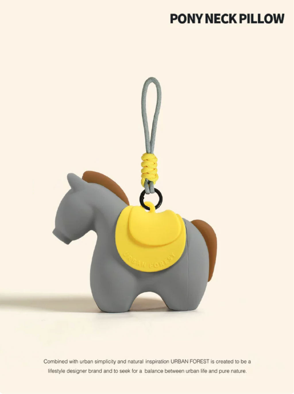 Urban Forest Neck Pillow 小馬掛飾充氣頸枕 灰黃色