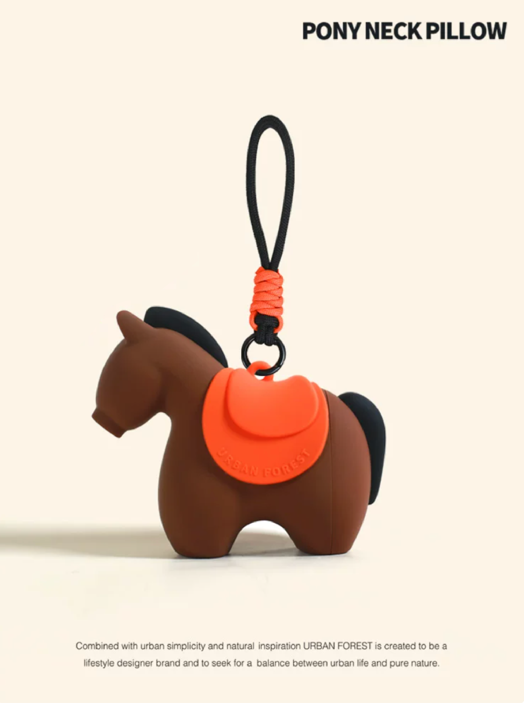 Urban Forest Neck Pillow 小馬掛飾充氣頸枕 啡橙色