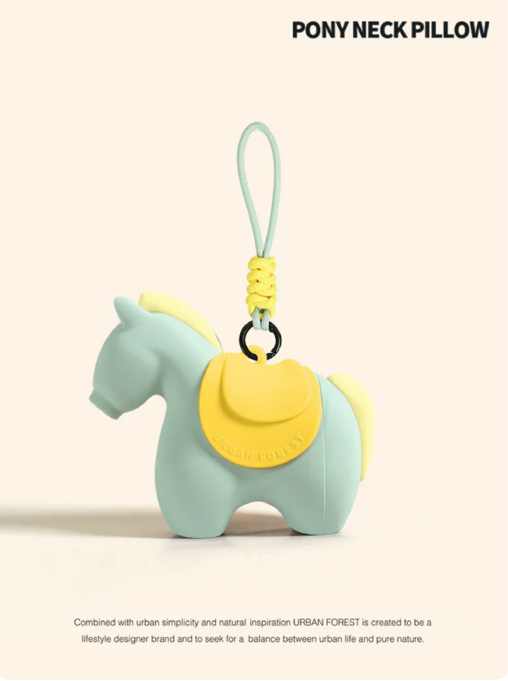 Urban Forest Neck Pillow 小馬掛飾充氣頸枕 粉綠色