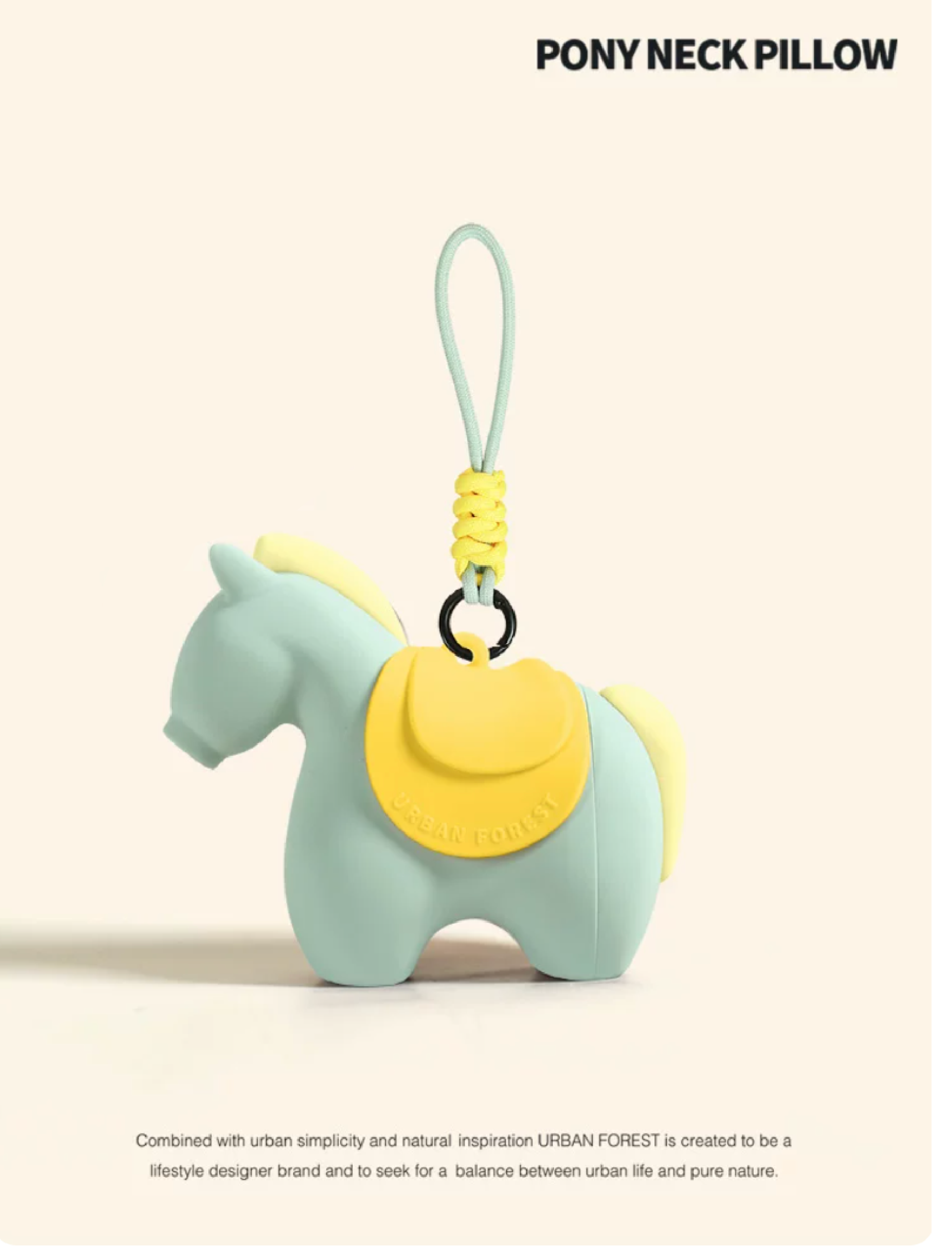 Urban Forest Neck Pillow 小馬掛飾充氣頸枕 粉綠色