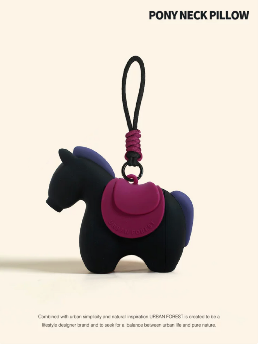 Urban Forest Neck Pillow 小馬掛飾充氣頸枕 黑色