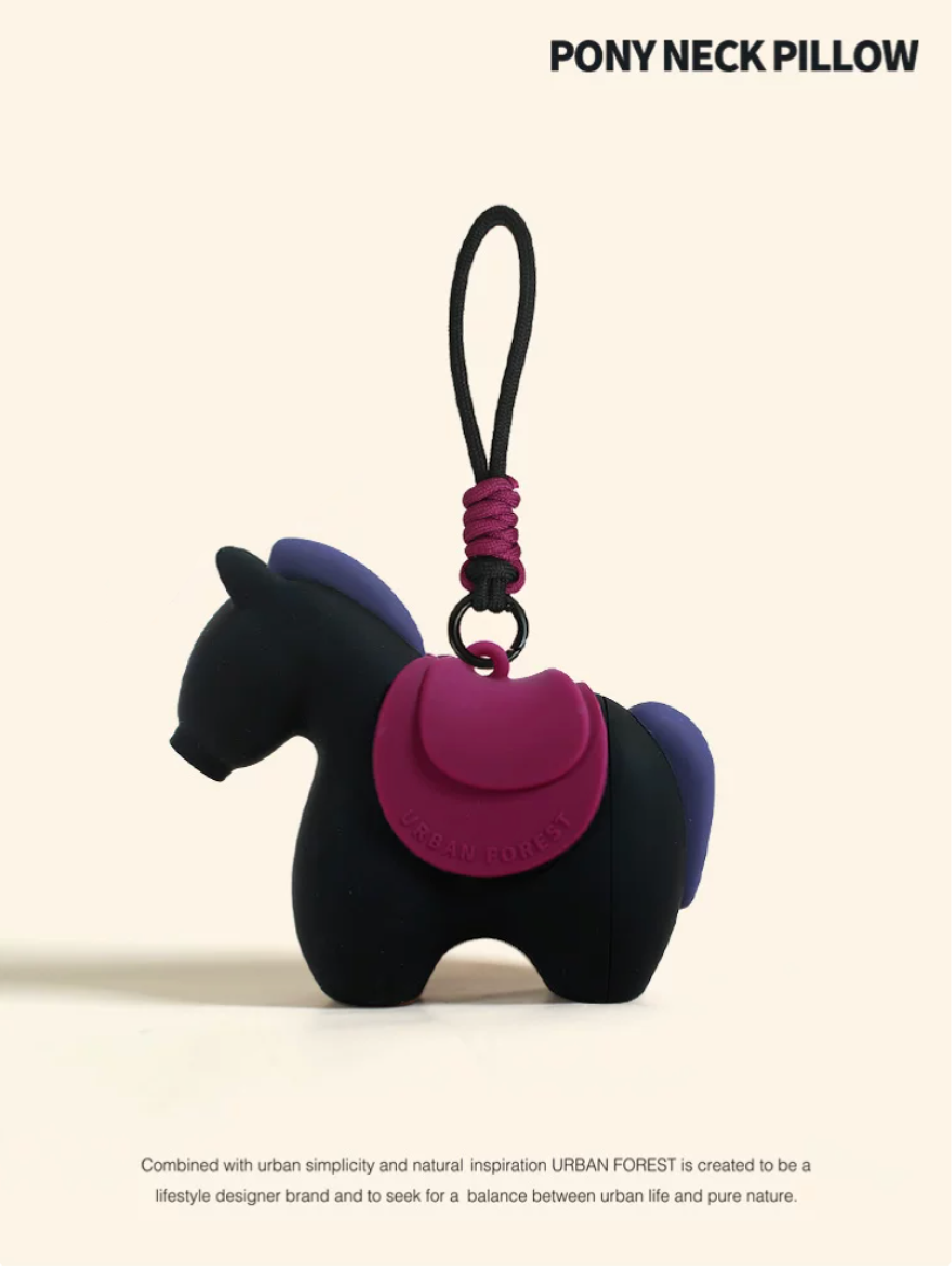 Urban Forest Neck Pillow 小馬掛飾充氣頸枕 黑色