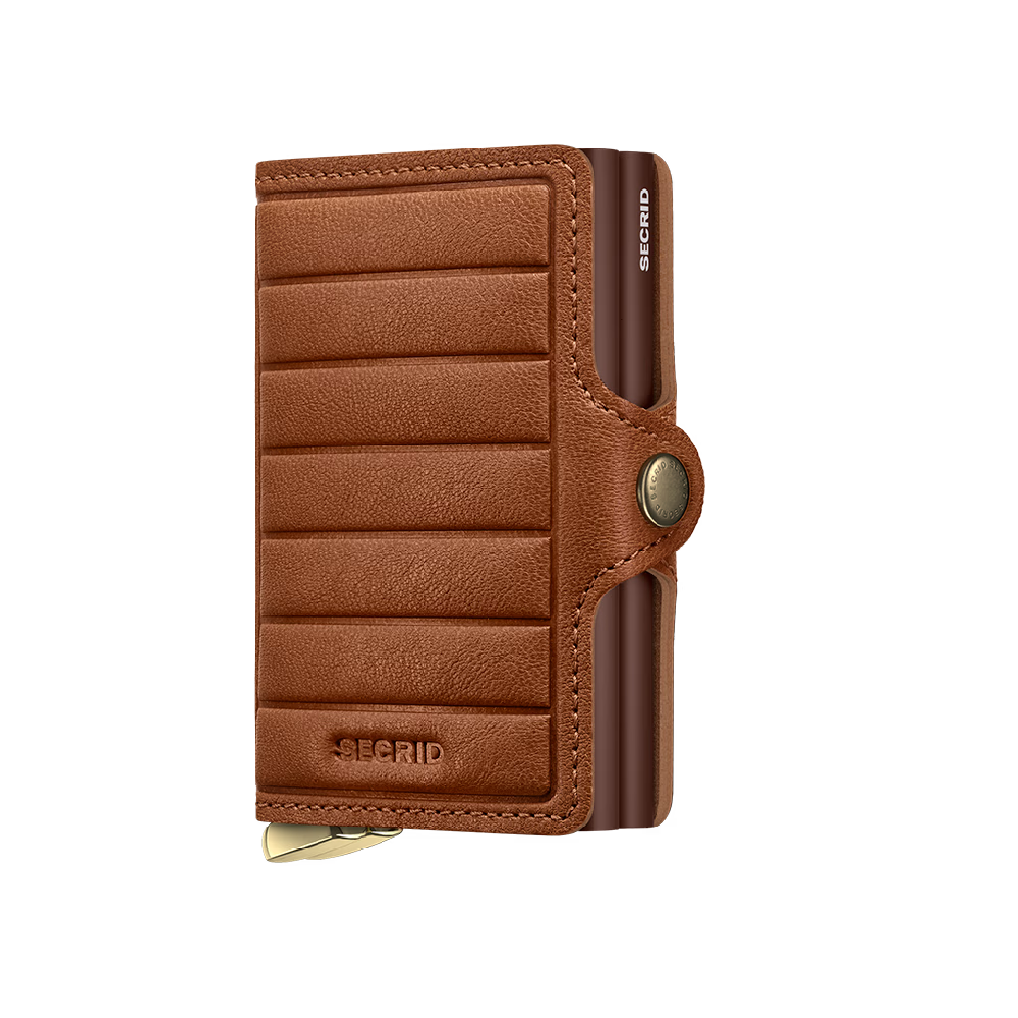Premium Twinwallet Emboss Line Cognac