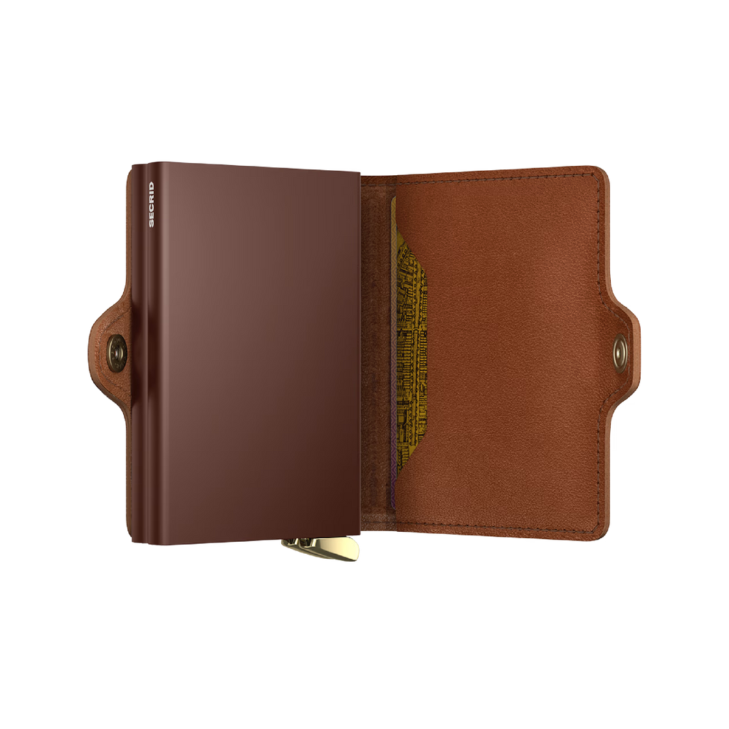Premium Twinwallet Emboss Line Cognac
