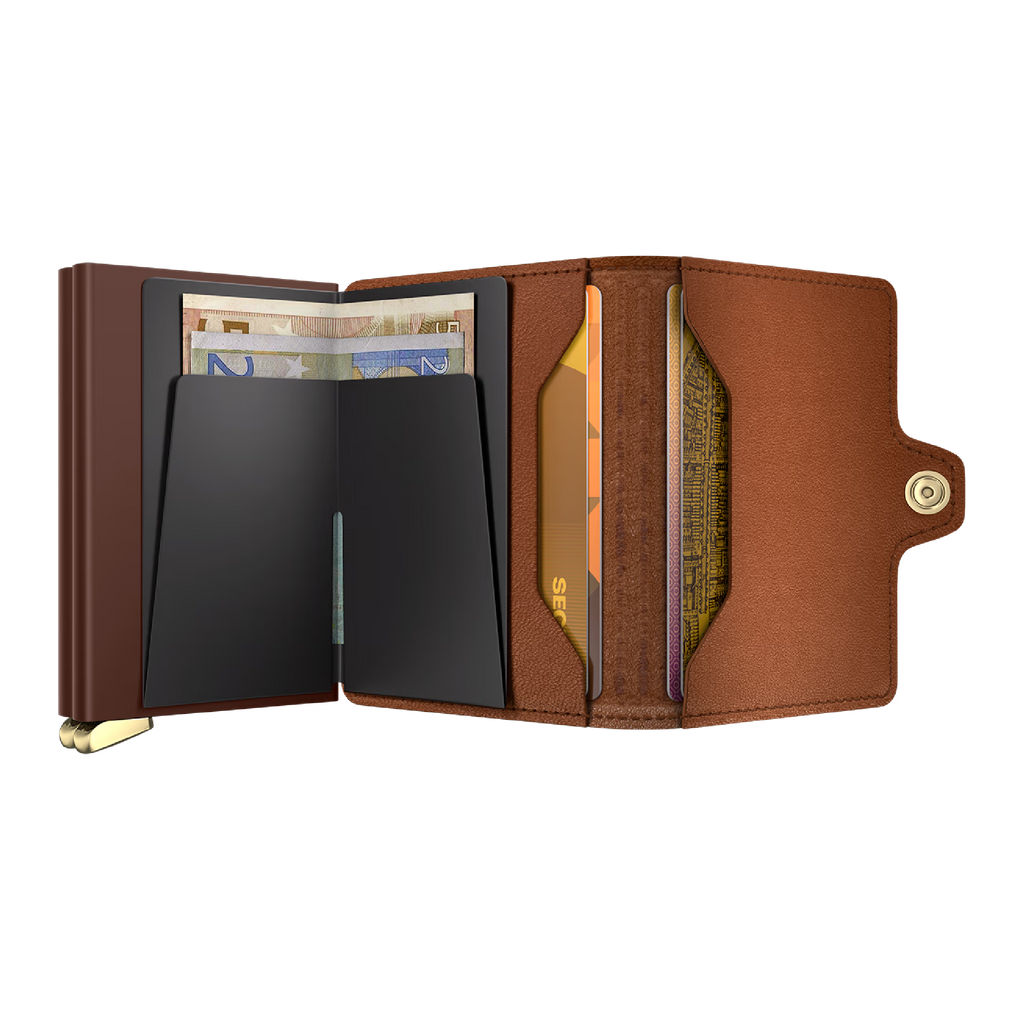 Premium Twinwallet Emboss Line Cognac