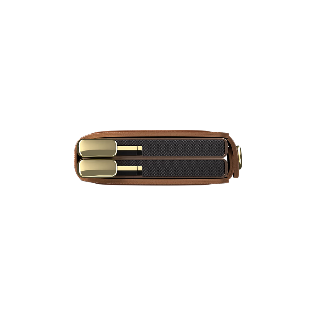 Premium Twinwallet Emboss Line Cognac