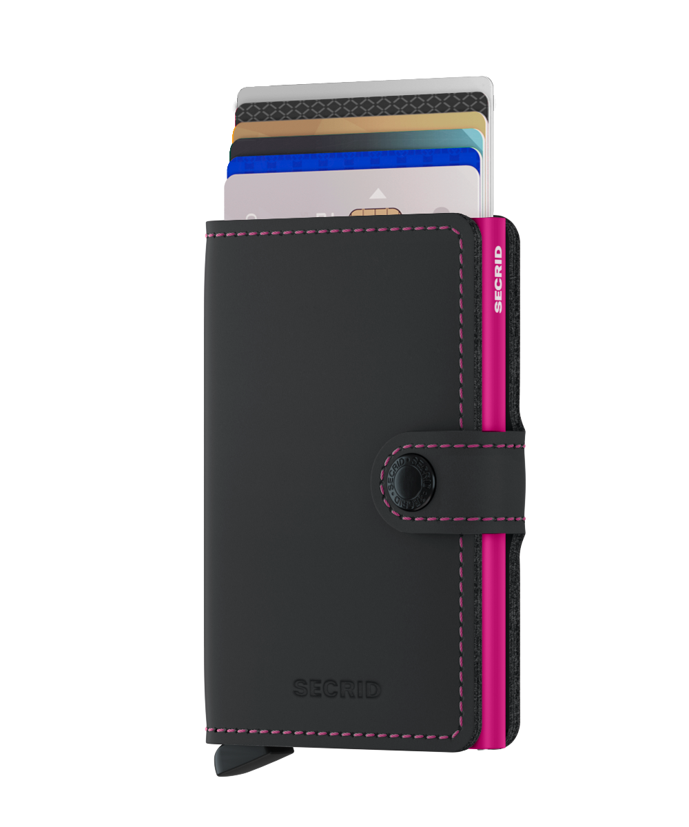 Miniwallet Matte Black Fuchsia