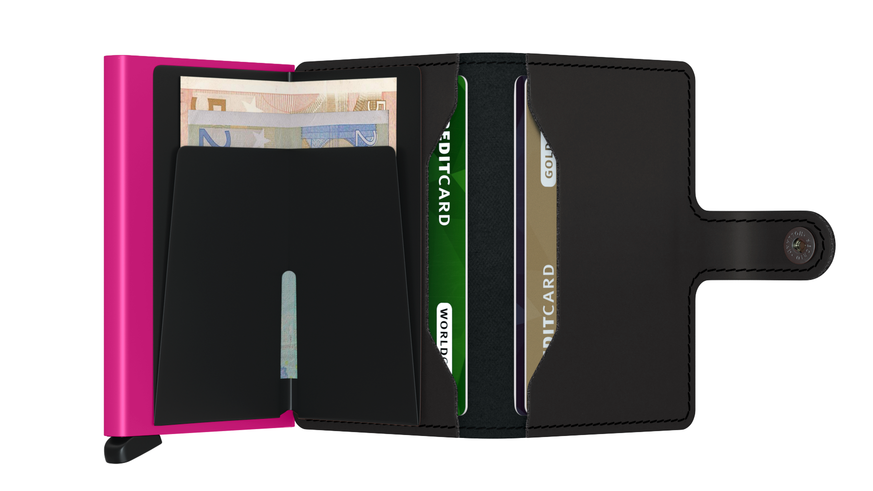 Miniwallet Matte Black Fuchsia