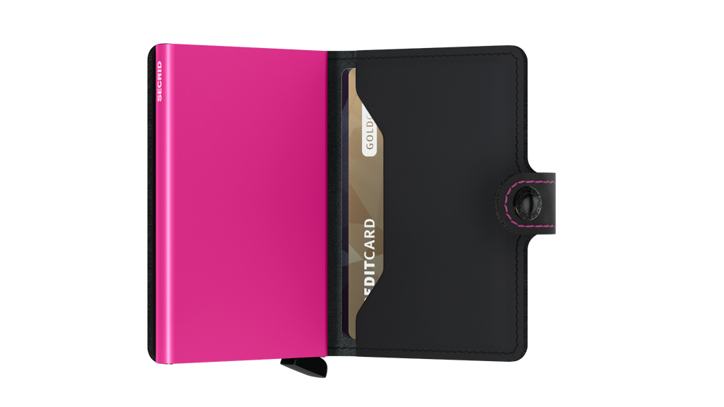 Miniwallet Matte Black Fuchsia