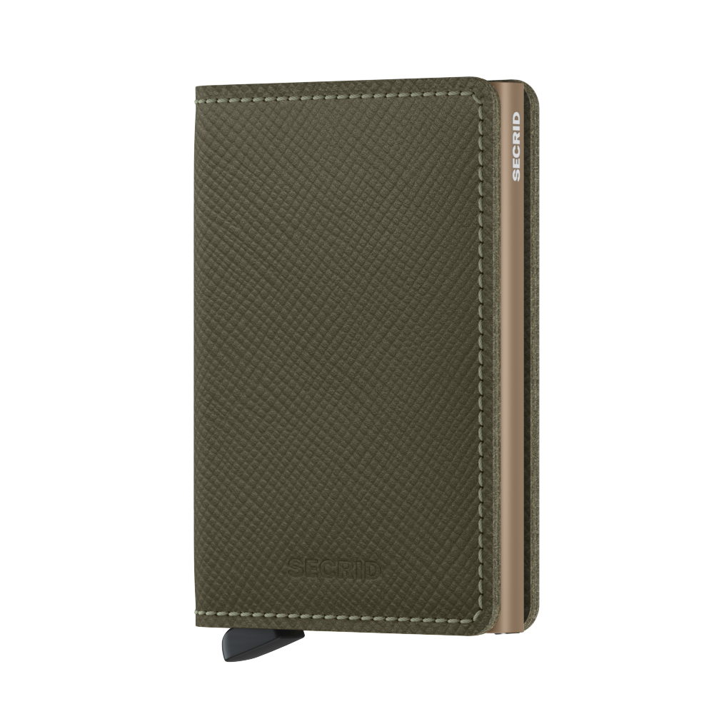 【 Slimwallet 限時優惠 】Saffiano Olive 送 Coinpocket 一個