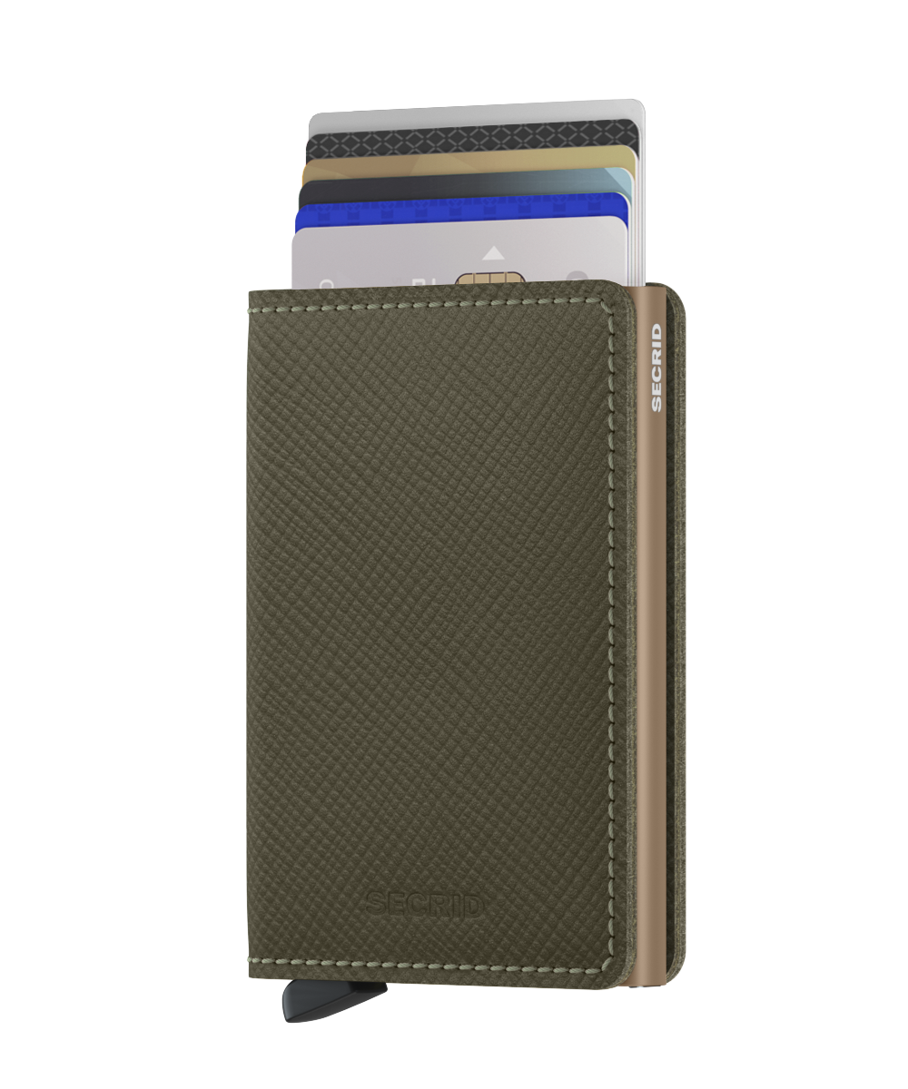 【 Slimwallet 限時優惠 】Saffiano Olive 送 Coinpocket 一個