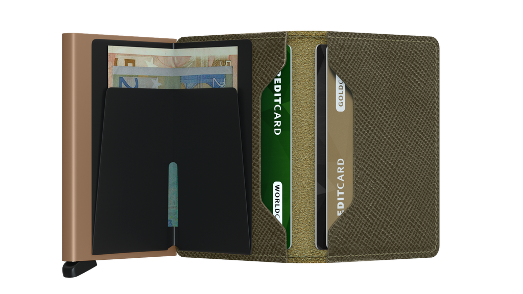 【 Slimwallet 限時優惠 】Saffiano Olive 送 Coinpocket 一個