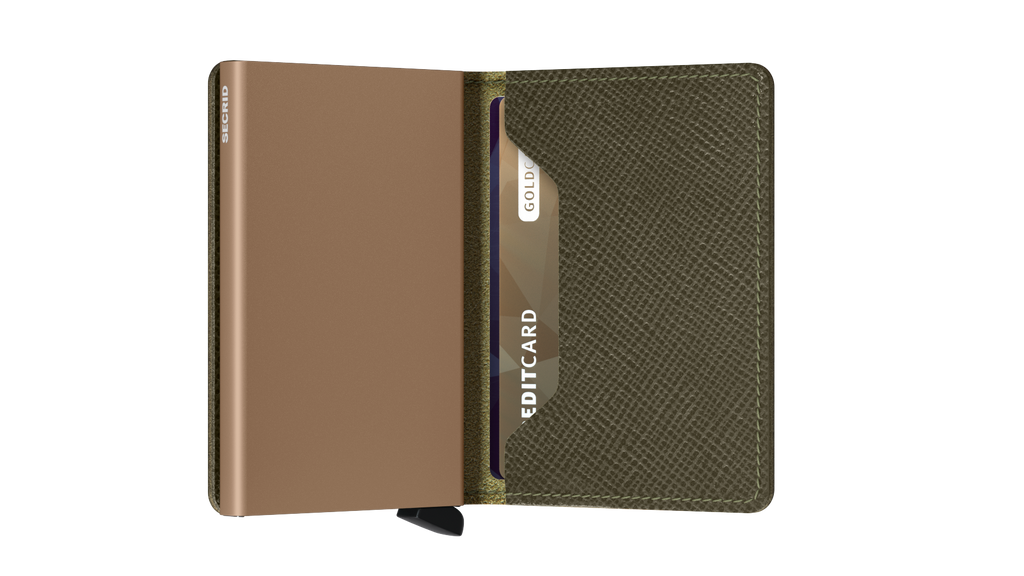 【 Slimwallet 限時優惠 】Saffiano Olive 送 Coinpocket 一個