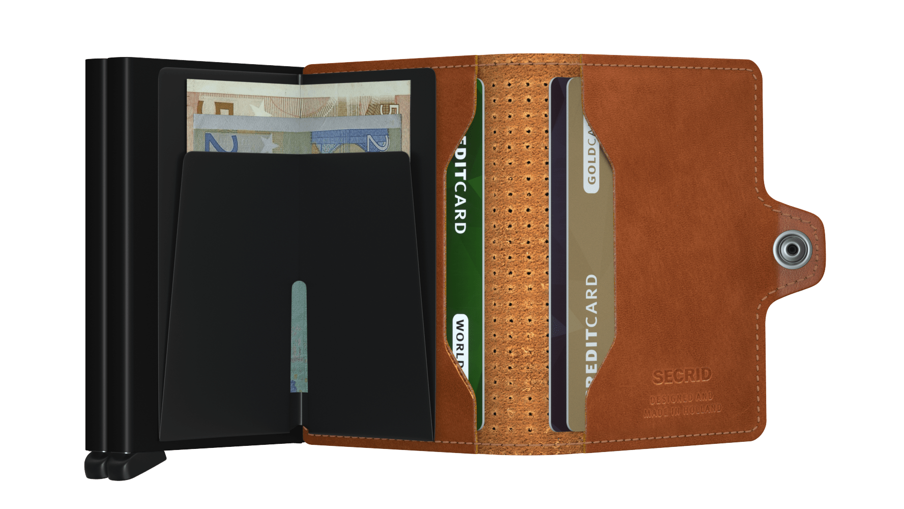 【 Twinwallet 限時優惠 】Perforated Cognac 送 Coinpocket 一個