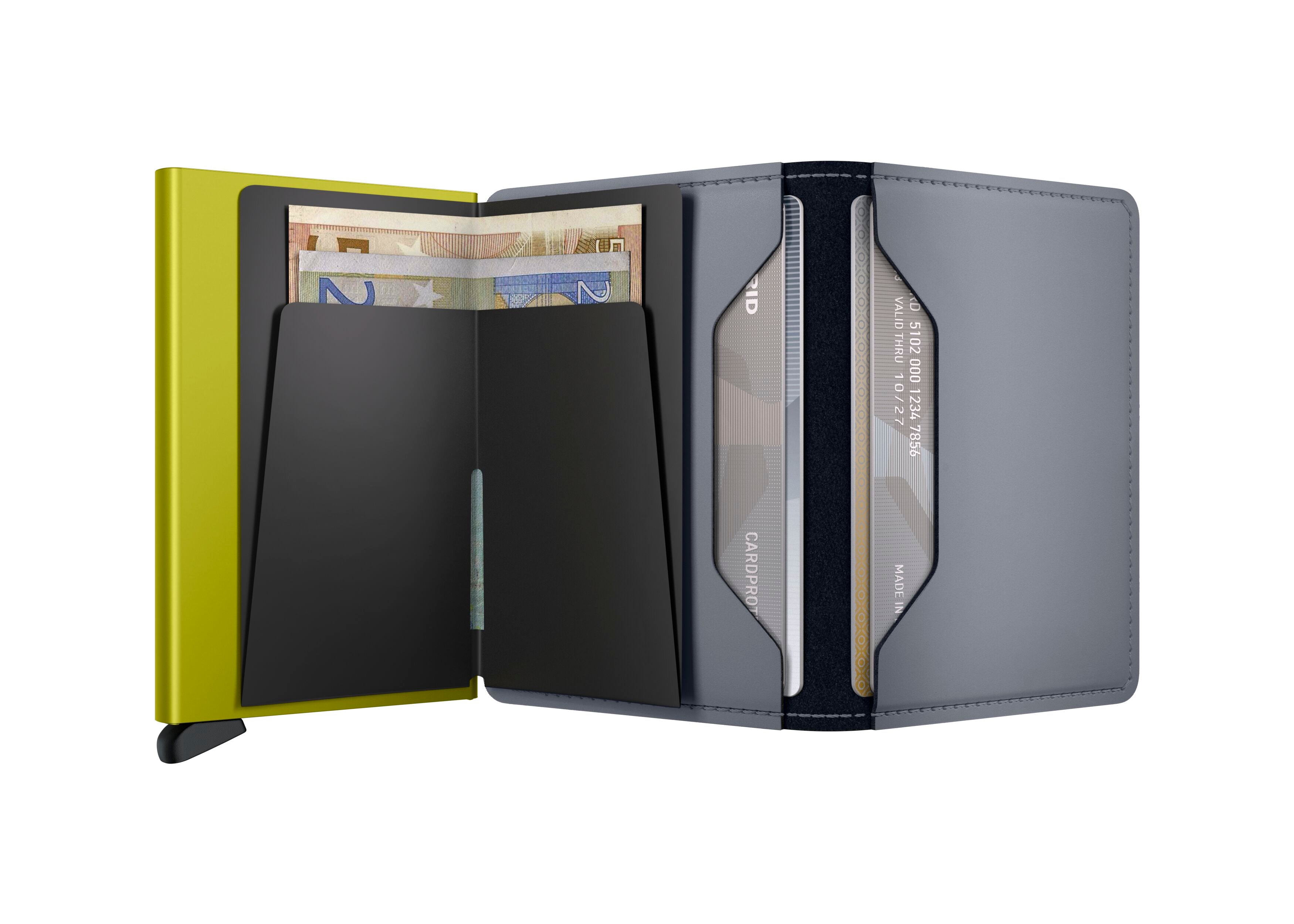 Slimwallet Matte Grey & Lime