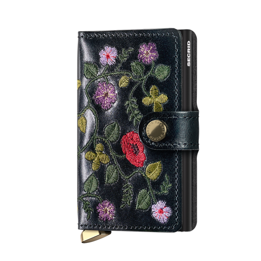 Premium Miniwallet Stitch Floral Black