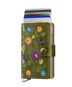 Premium Miniwallet Stitch Floral Olive