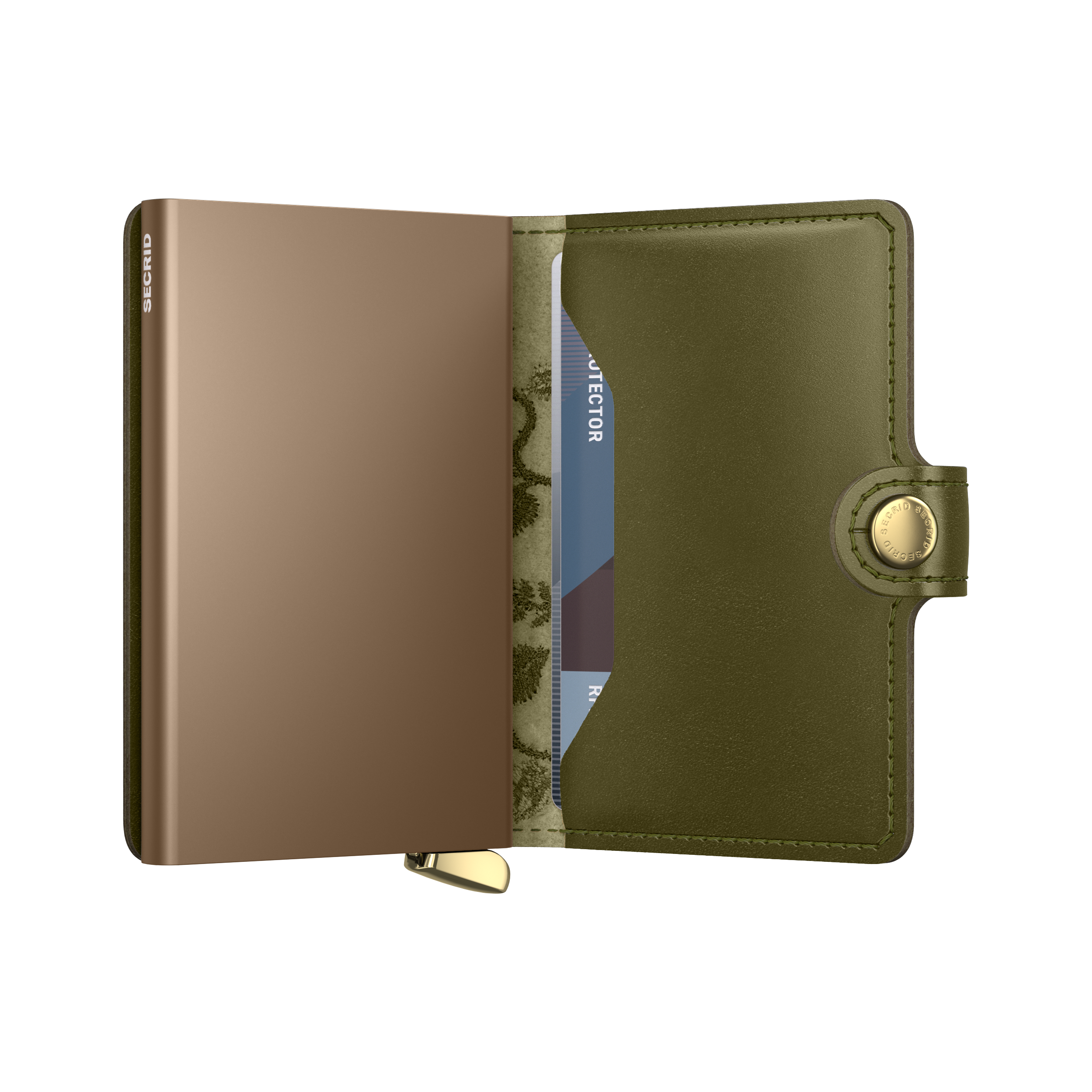 Premium Miniwallet Stitch Floral Olive+