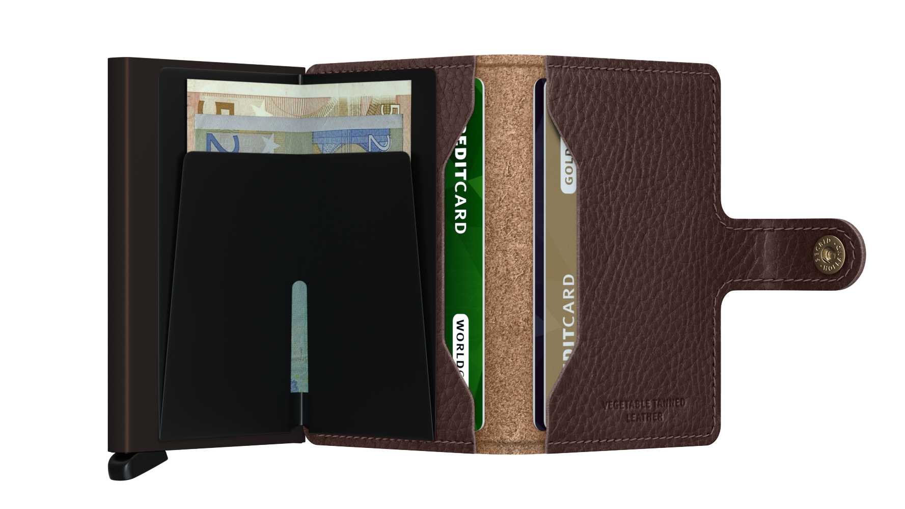 Miniwallet Veg Espresso Brown