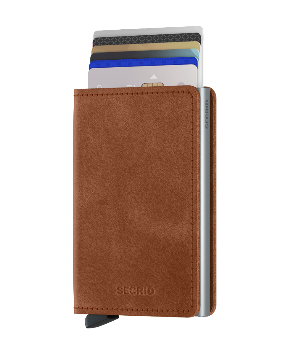 Slimwallet Vintage Cognac Silver