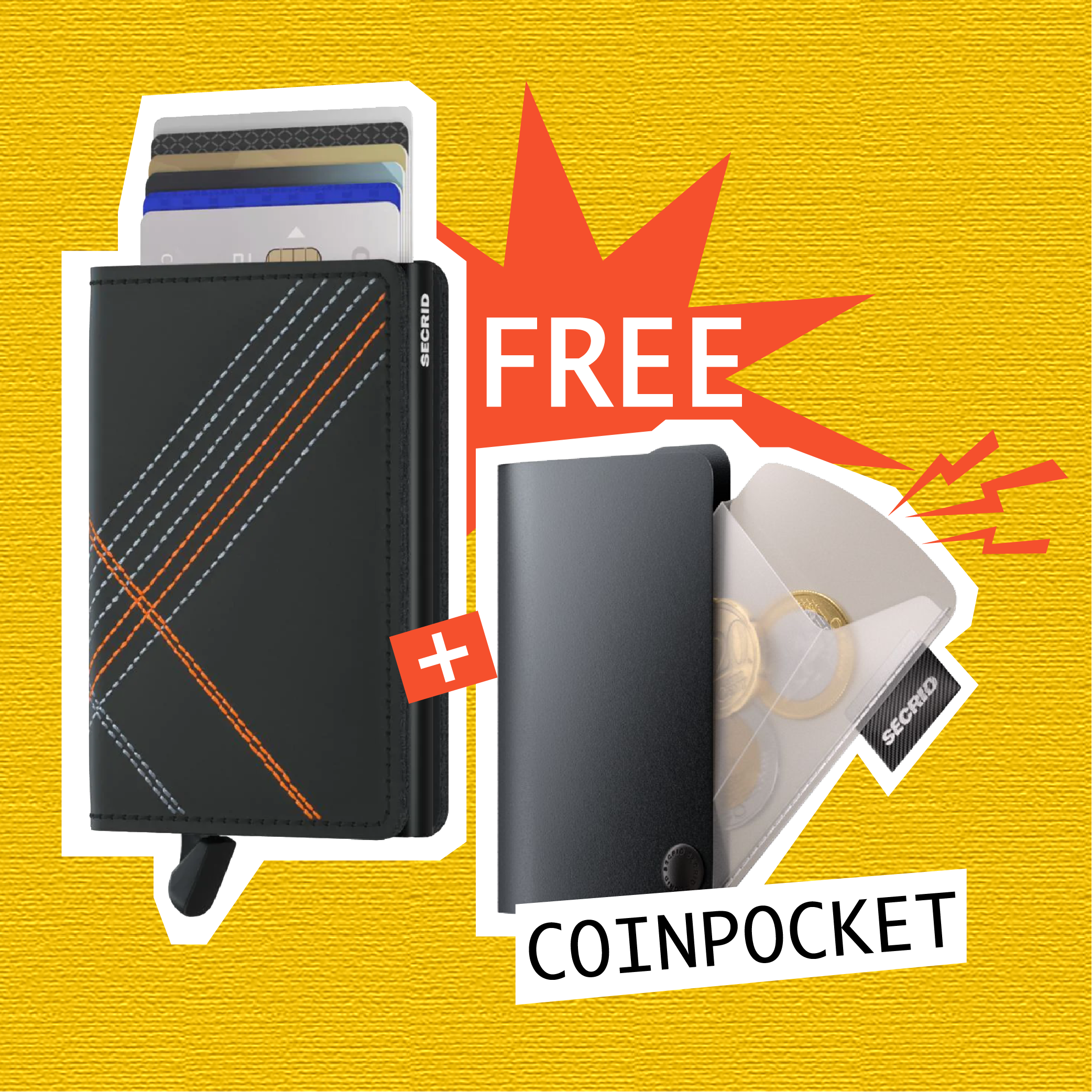 【 Slimwallet 限時優惠 】Stitch Linea Orange 送 Coinpocket 一個
