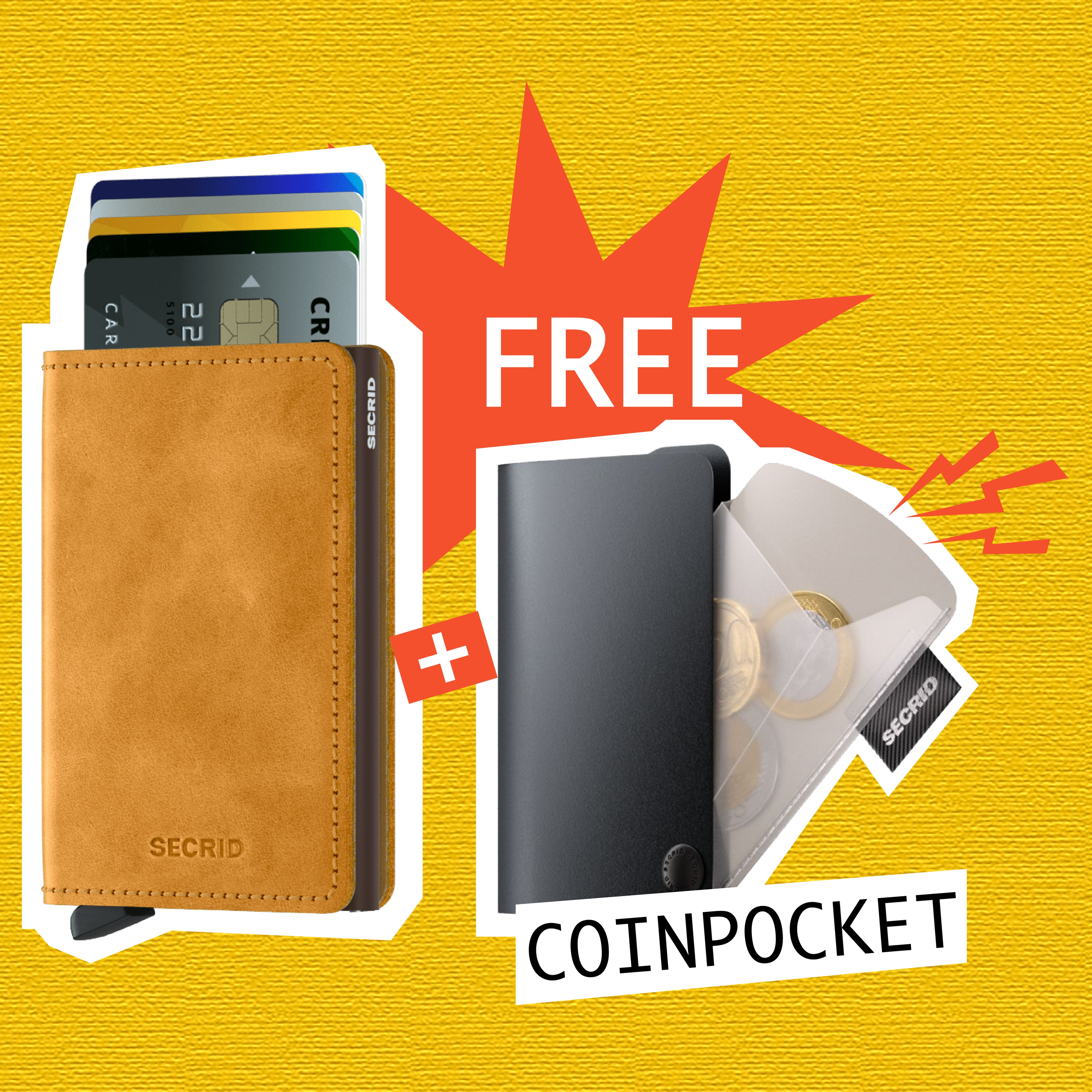 【 Slimwallet 限時優惠 】Vintage Ochre 送 Coinpocket 一個