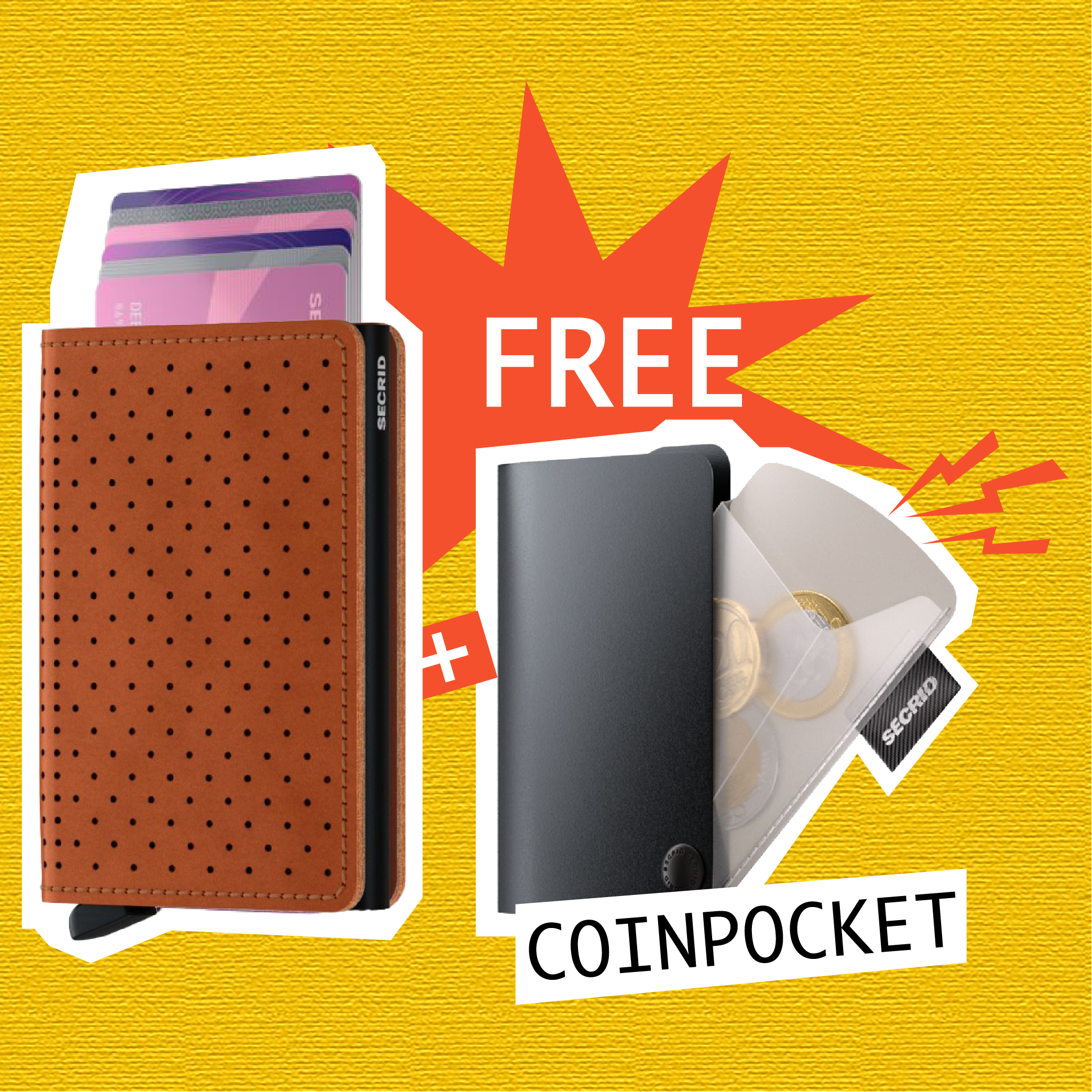 【 Slimwallet 限時優惠 】Perforated Cognac 送 Coinpocket 一個