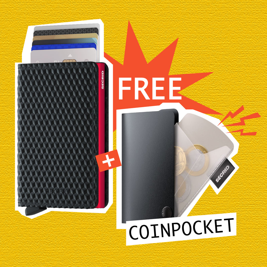 【 Slimwallet 限時優惠 】Cubic Black Red 送 Coinpocket 一個