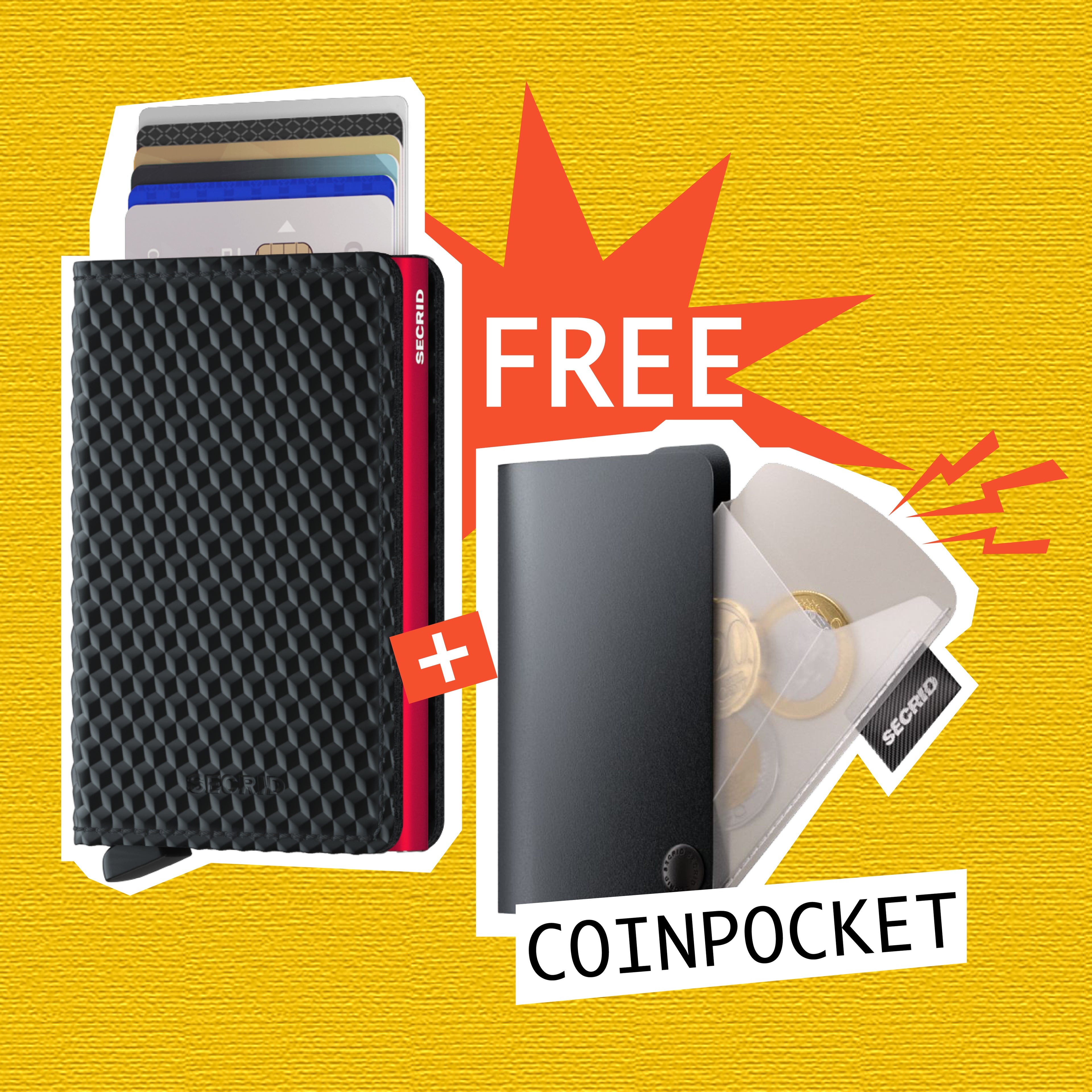 【 Slimwallet 限時優惠 】Cubic Black Red 送 Coinpocket 一個