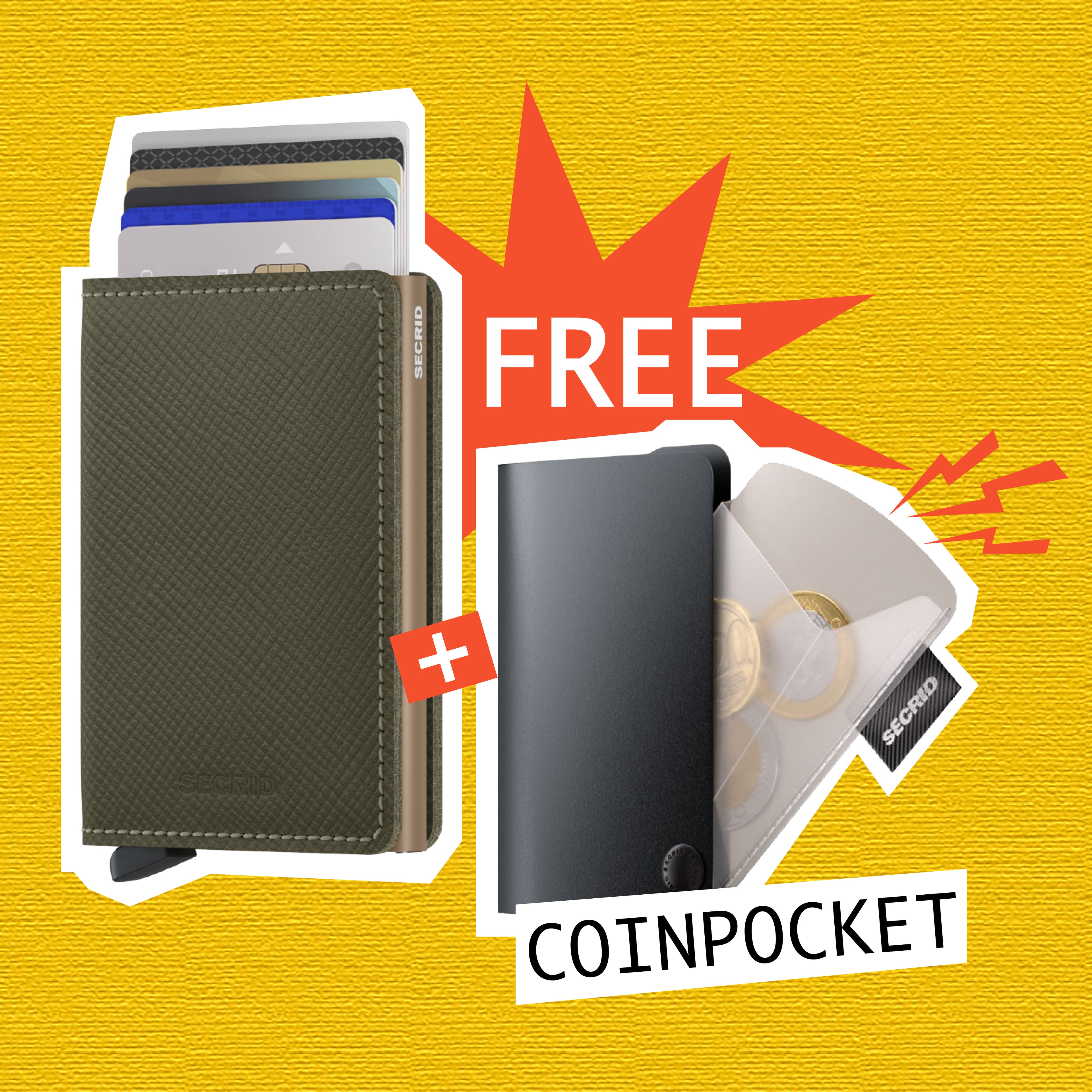 【 Slimwallet 限時優惠 】Saffiano Olive 送 Coinpocket 一個
