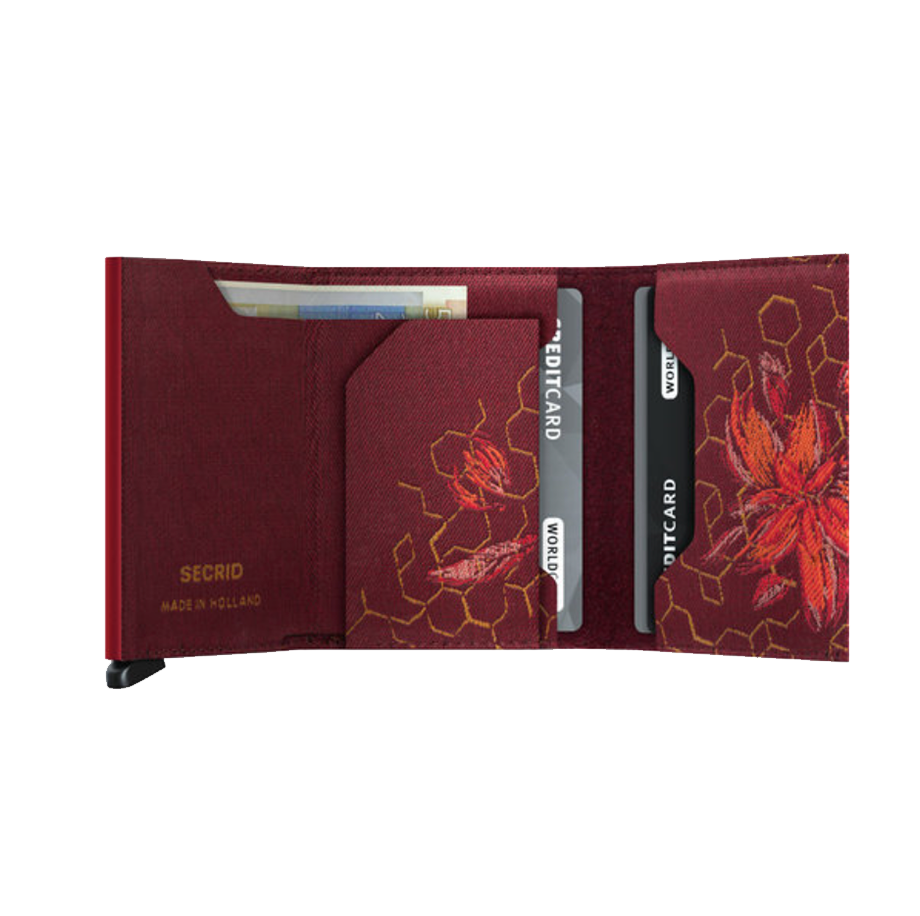 Slimwallet Jacquard Magnolia Bordeaux