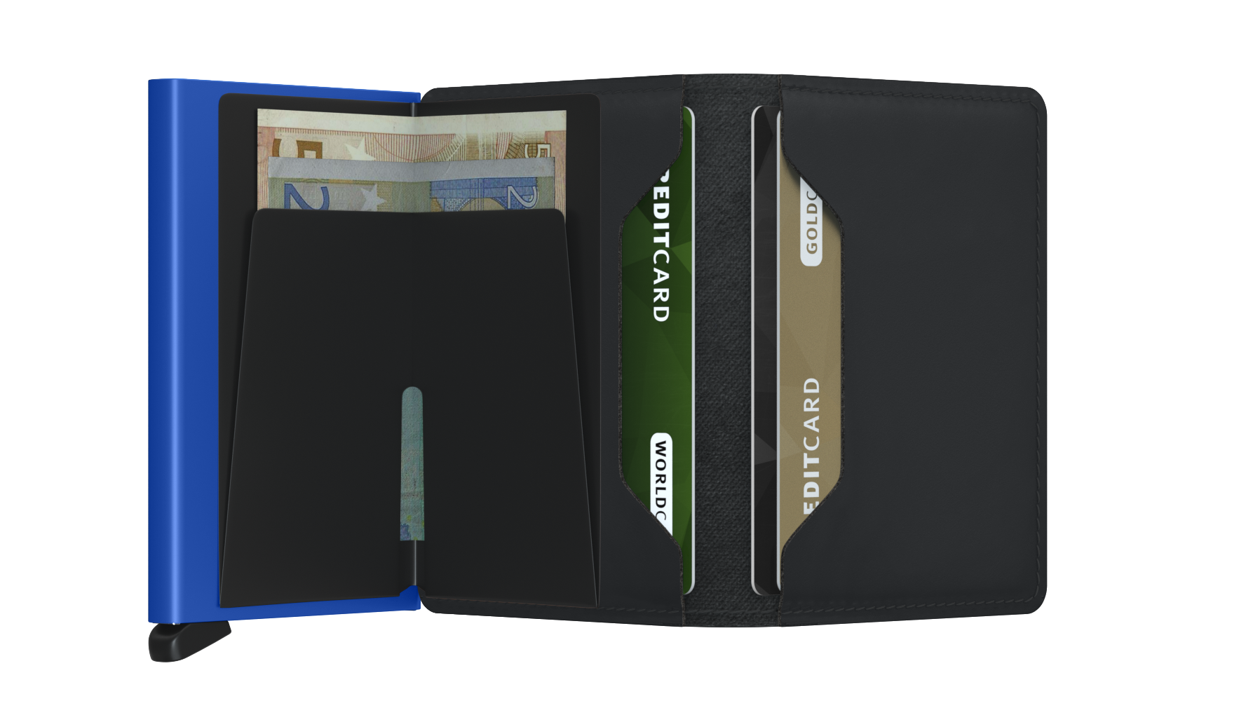 Slimwallet Matte Black Blue