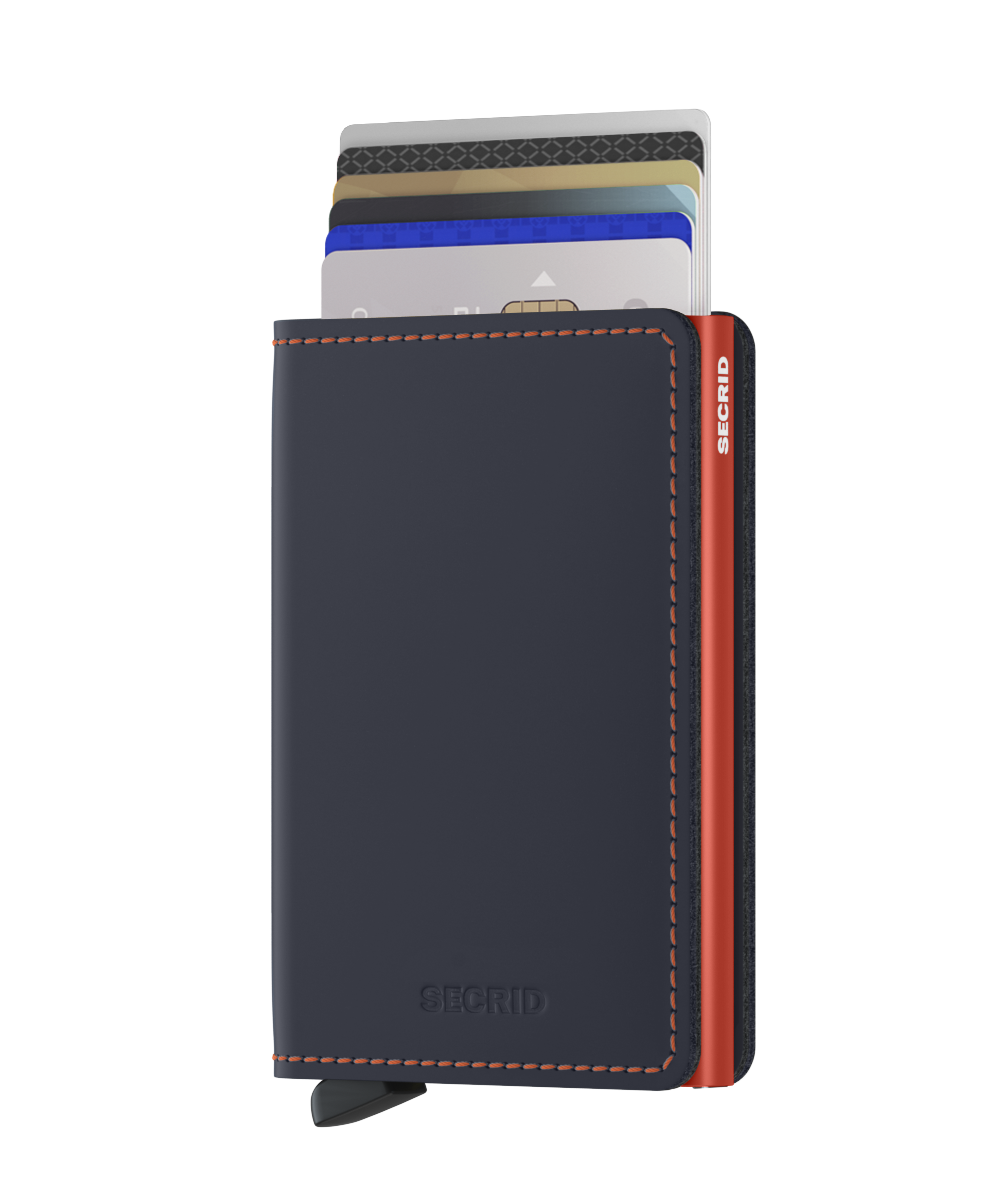 Slimwallet Matte Night Blue Orange