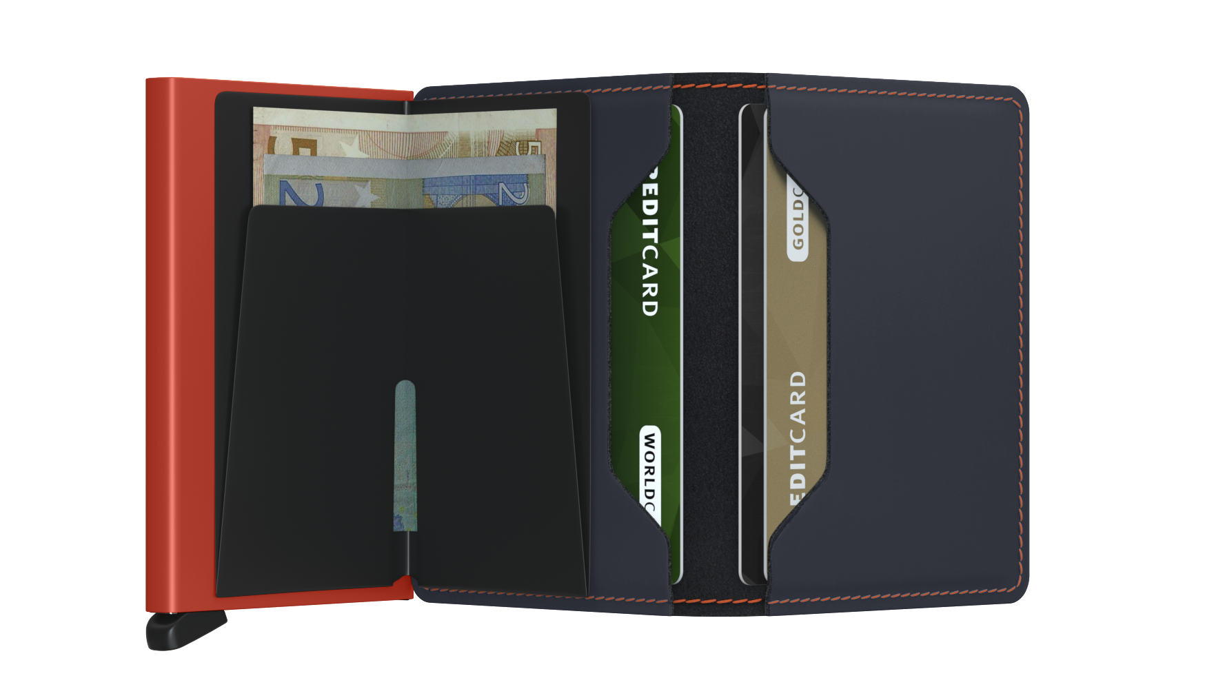 Slimwallet Matte Night Blue Orange