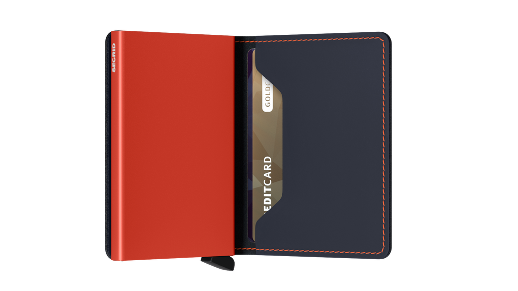 Slimwallet Matte Night Blue Orange